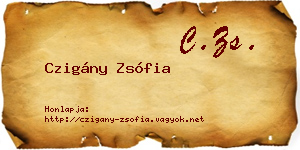 Czigány Zsófia névjegykártya